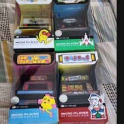 4 - MINI ARCADES GAMES NEVER USED PAC MAN ,MS PACMAN, GALAGA & DIG DUG