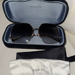 Gucci hexagon‑frame sunglasses Gold Tone 