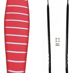 Red Silver Striped Extra Padded Banana Seat W/ Blk Sissy Bar NIB