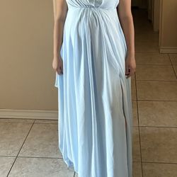 Women’s Maternity Baby Shower Light Blue Dress