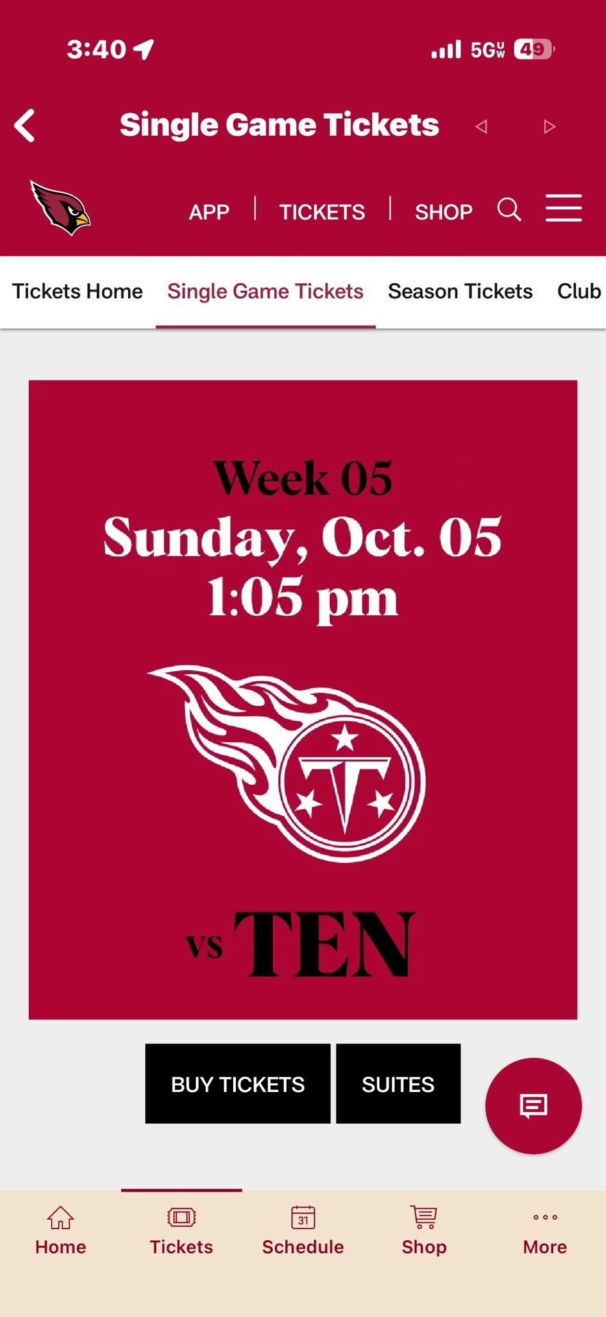 Cardinals Vs The Tennessee Titans