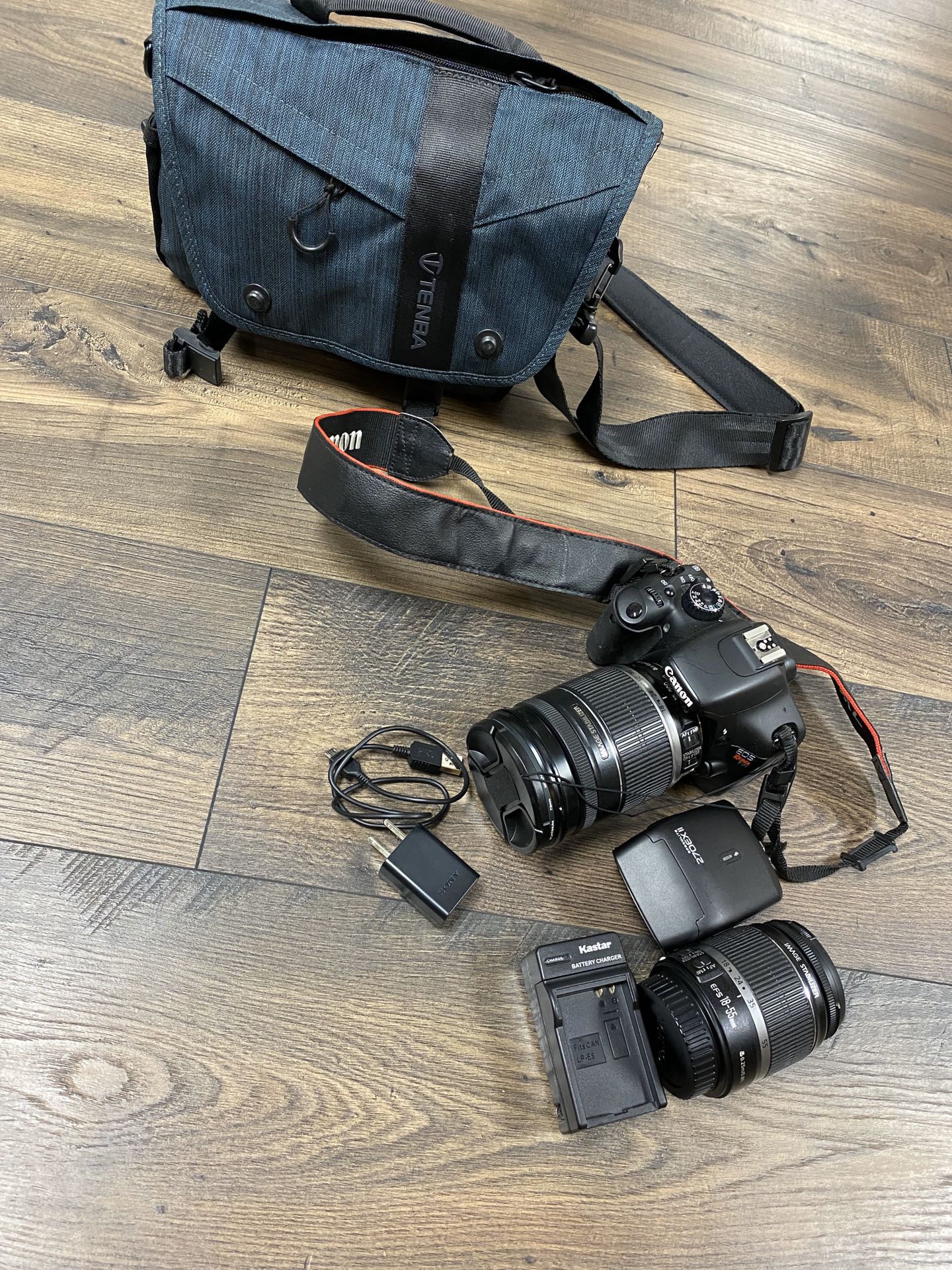 Canon Rebel T2i Set - lenses, case, flash