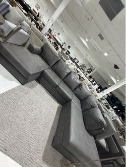 Dark Grey Sectional + Ottoman