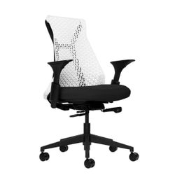 Adjustable Sayl Replica Bowery Computer Desk Office Chair (White/Black)