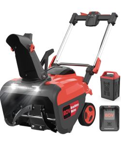 PowerSmart 80V MAX Cordless Snow Blower 21-Inch Single Stage with 6.0Ah Battery and Charger (DB2801RB)