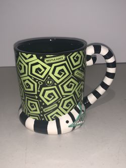 Beetlejuice Sandworm Ceramic Mug Halloween Spooky Decor Green NEW
