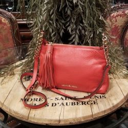 Michael Kors Orange Leather Crossbody Purse