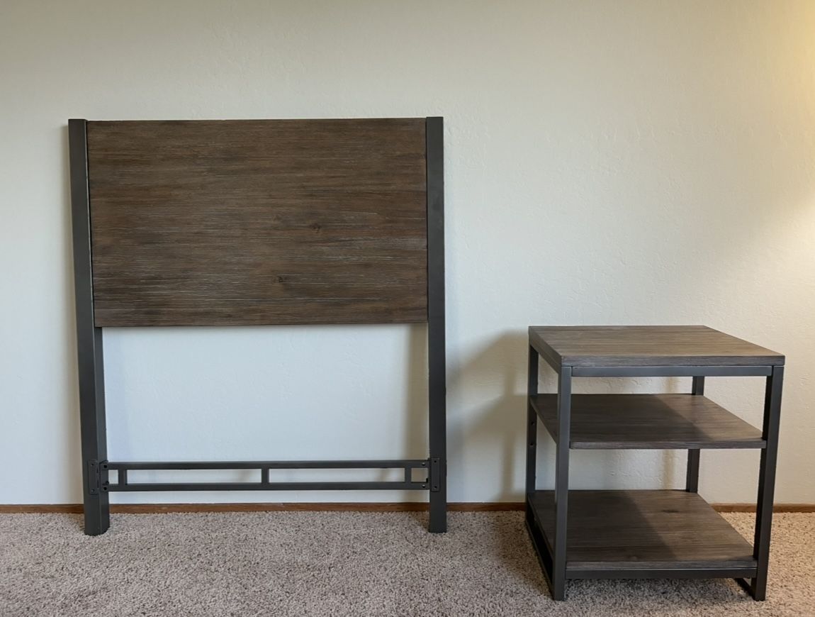 Twin Headboard And One Nightstand 