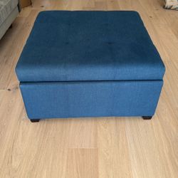 Blue Storage Ottoman 