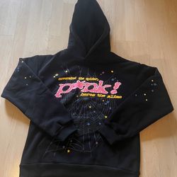 pink and black spider hoodie