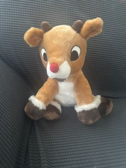 Rudolph reindeer plush stuffed animal excellent condition