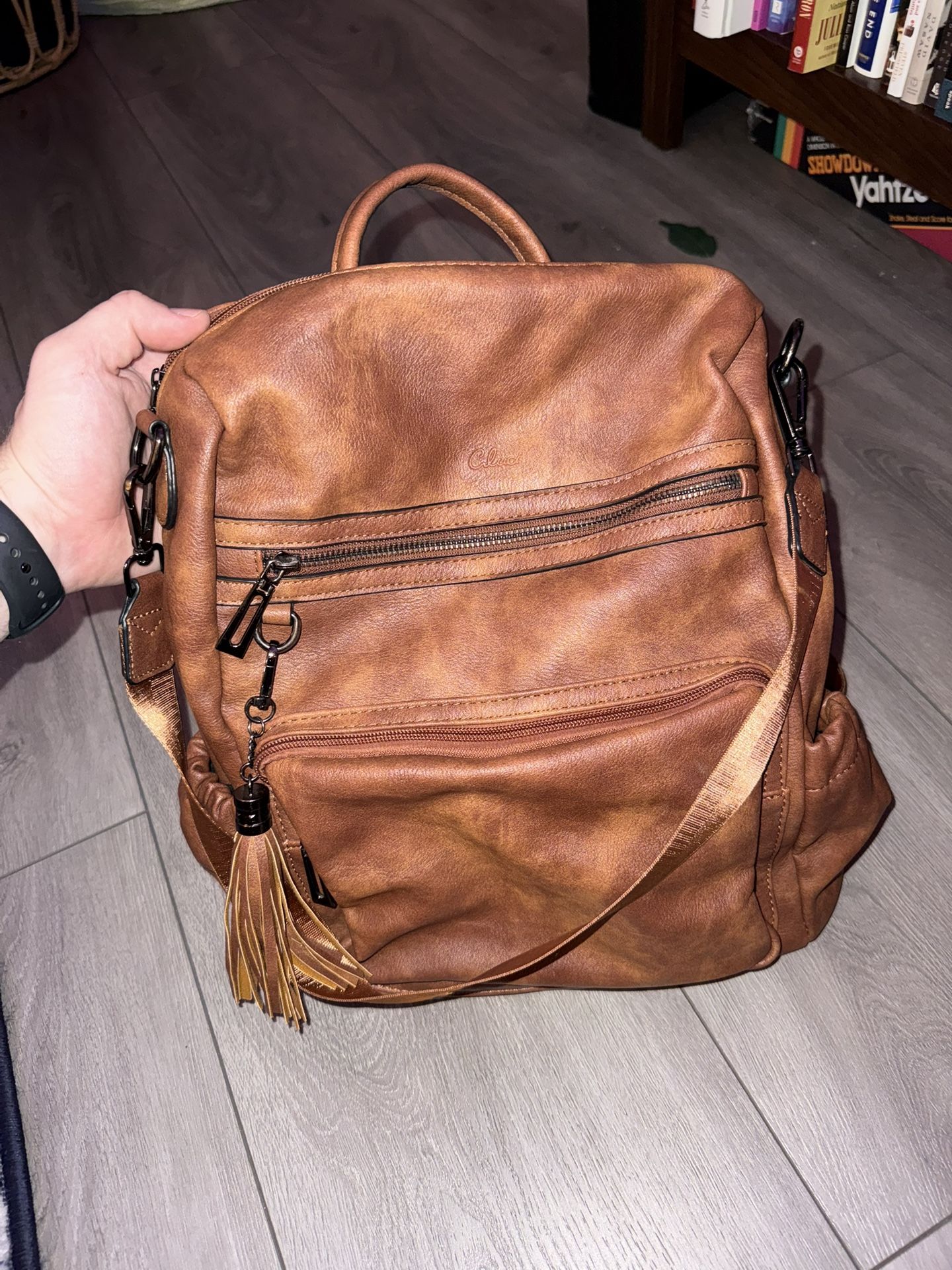 Brown Leather Backpack