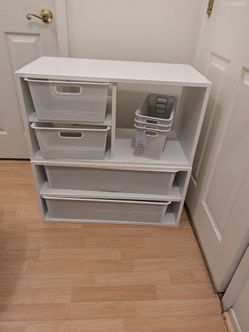 White storage cabinet organizer set