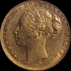 1 Sovereign  - "Young Head" Victoria  - 1882 M - 91% Gold - 🇦🇺  Australia
