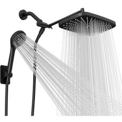 Wide Rain Shower Head With 5 Modes Handheld Showerheads, High Pressure Showerhead Combo with Extension Arm for Bathroom Accessories, Adjustable Shower
