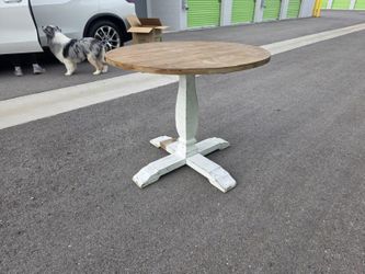 Round Rustic Pedestal Dining Table