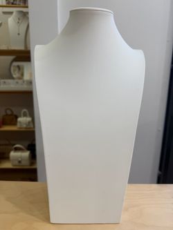 White Jewelry Necklace Display Bust Stand