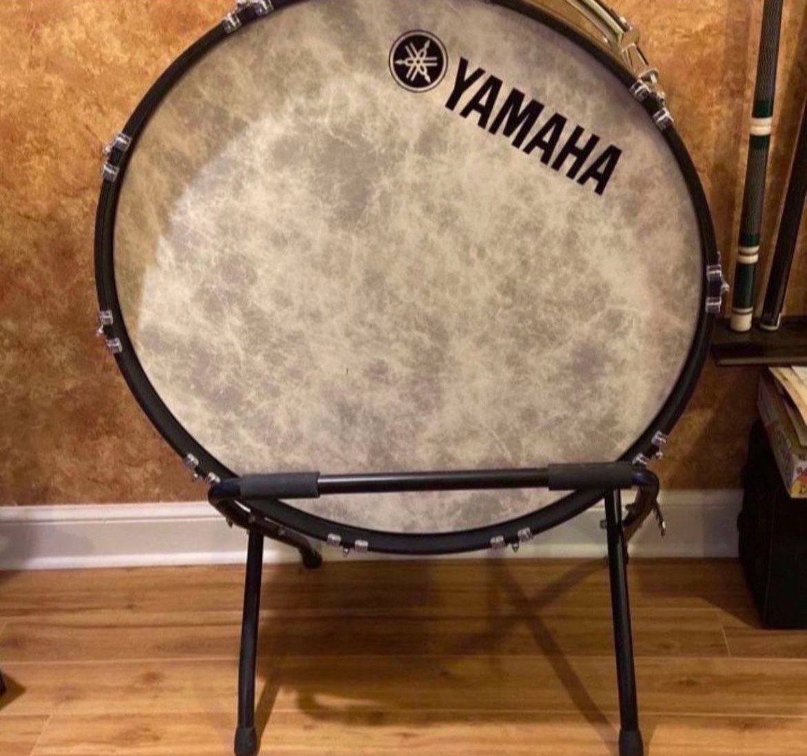 Awesome Huge 28” Yamaha Concert Marching Bass Drum With Stand