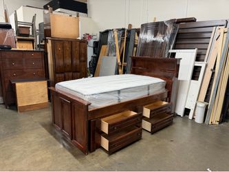 Twin bed frame and mattress $280
