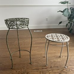 Set 2 Metal Plant Stands (one is vintage)
