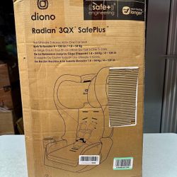 Open Box Diono Radian 3QX SafePlus Convertible Car Seat Black Jet 4–120 lb
