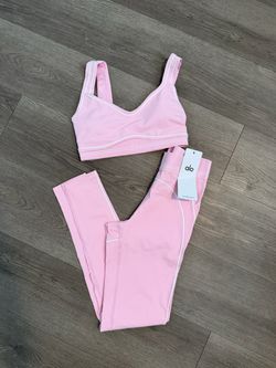 Alo Yoga Pink Sports Bra and Leggings Set