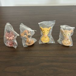 4 VTG Kellogg’s Disney Lion King Bobble Head Toys, Cereal, Rare