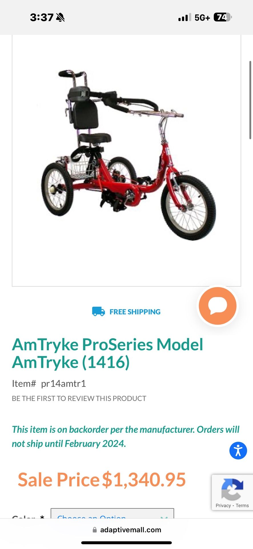 AmTryke Bike For Special Disabilities