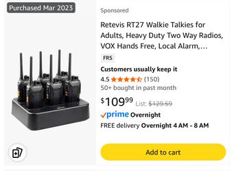 6 Pack Walkie Talkies for Adults, Heavy Duty Two Way Radios