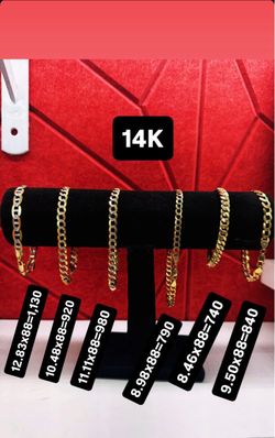 14K Gold Cuban Link Bracelets