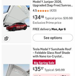 NEW- Roof Sunshade for Tesla Model Y