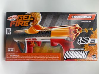 NERF Pro GelFire Quadrant • 4 Rounds Slam Fire 150 FPS • 5000 GelFire Rounds
