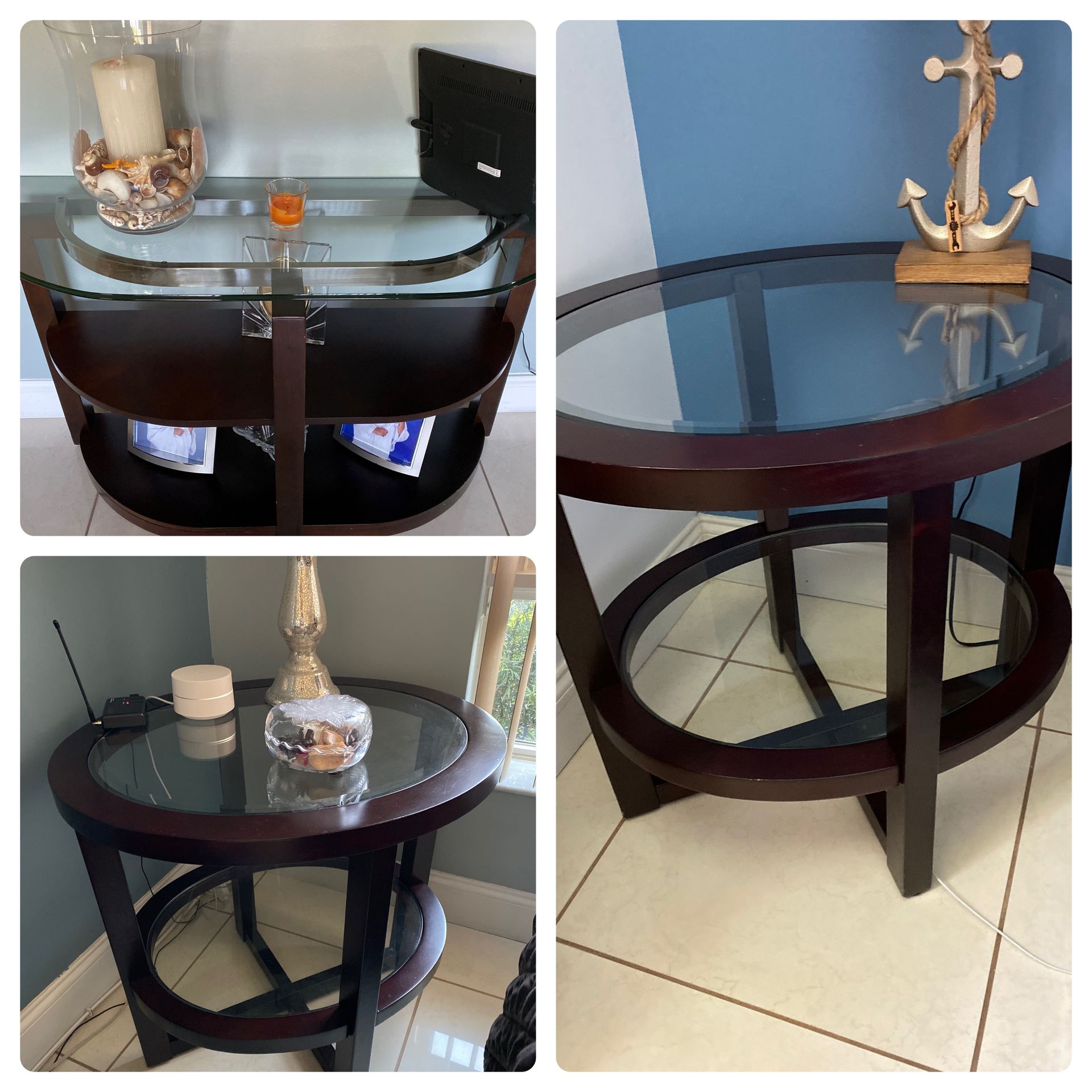 Sofa table and end tables set
