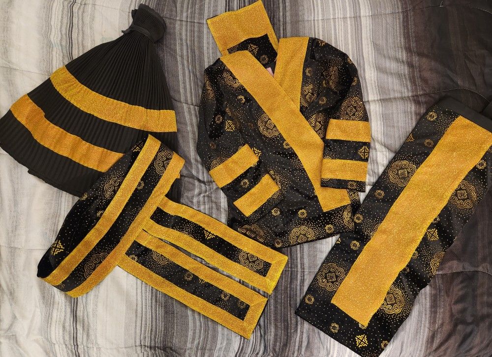 hmong gold & black outfit