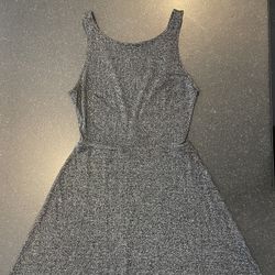 A Line Mini Dress - Black & Silver