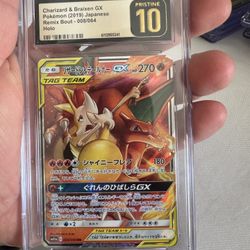 🔥 Charizard & Braixen GX TAG TEAM #008/064 – Japanese Remix Bout (2019) – CGC PRISTINE 10 🔥