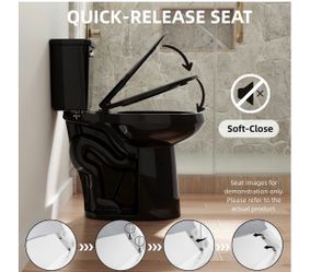 Los Flexi 21" Glossy Black Two-Piece Extra Tall Toilet