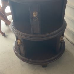 [A]-MCM Solid Wood Turning Side Table