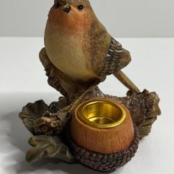 Bird On Branch Resin Candle Holder