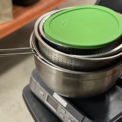 Stainless Steel Colander And Pots 