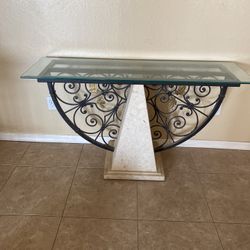 Console Table With Iron And Glass