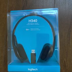 Logitech H340 Computer Headset With Mic, Over-the-Head, Black