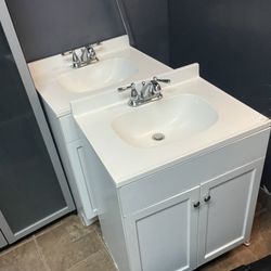 $1 White Vanity Sinks W/ Faucet