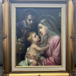 Holy Family Framed Canvas Print