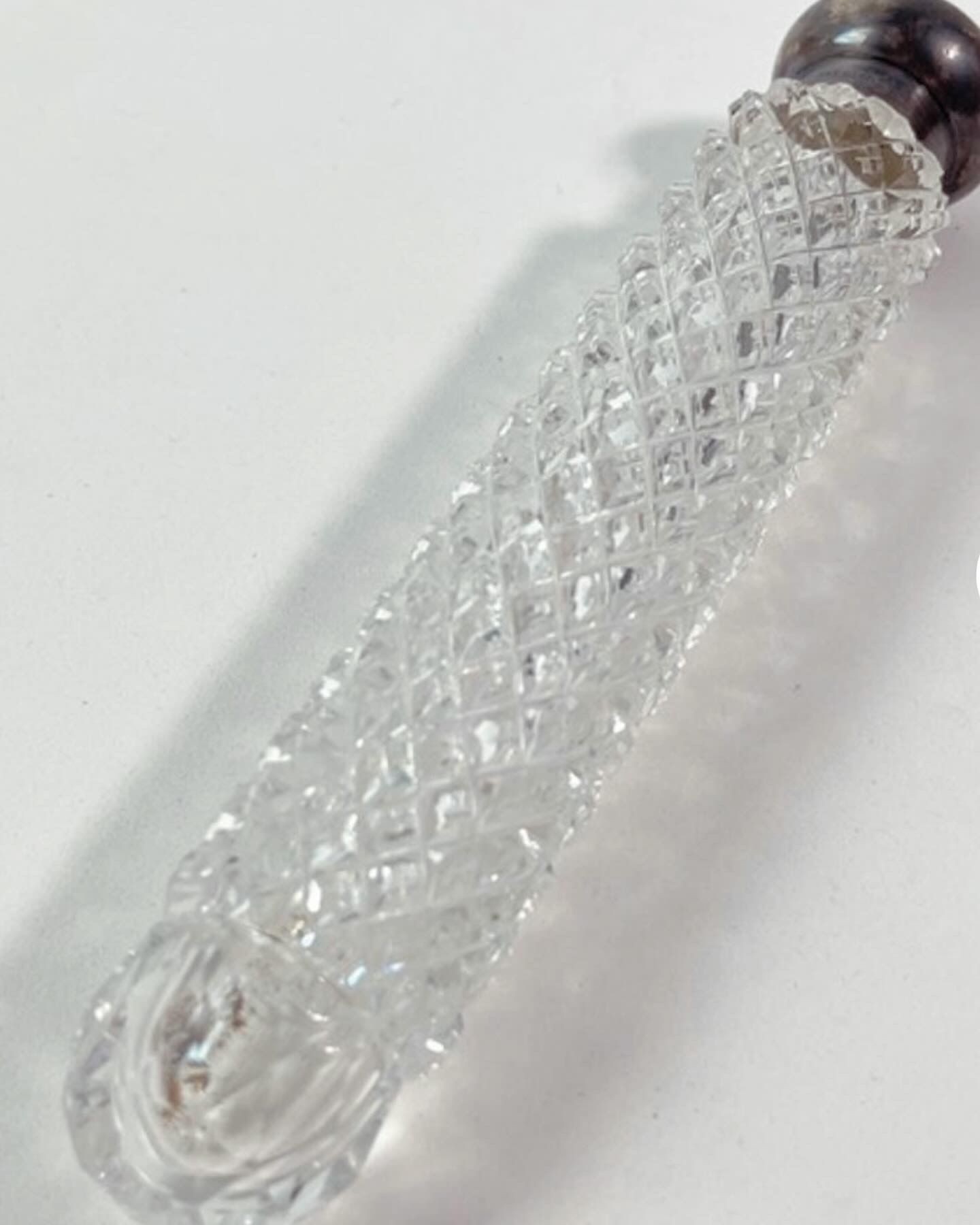 Sterling and Cut Crystal Perfume/Cologne Bottle