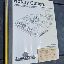 Land-Pride Operator's Manual.. Paperback- NOT a "download" 