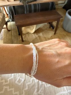 White Beaded faux pearl bracelet