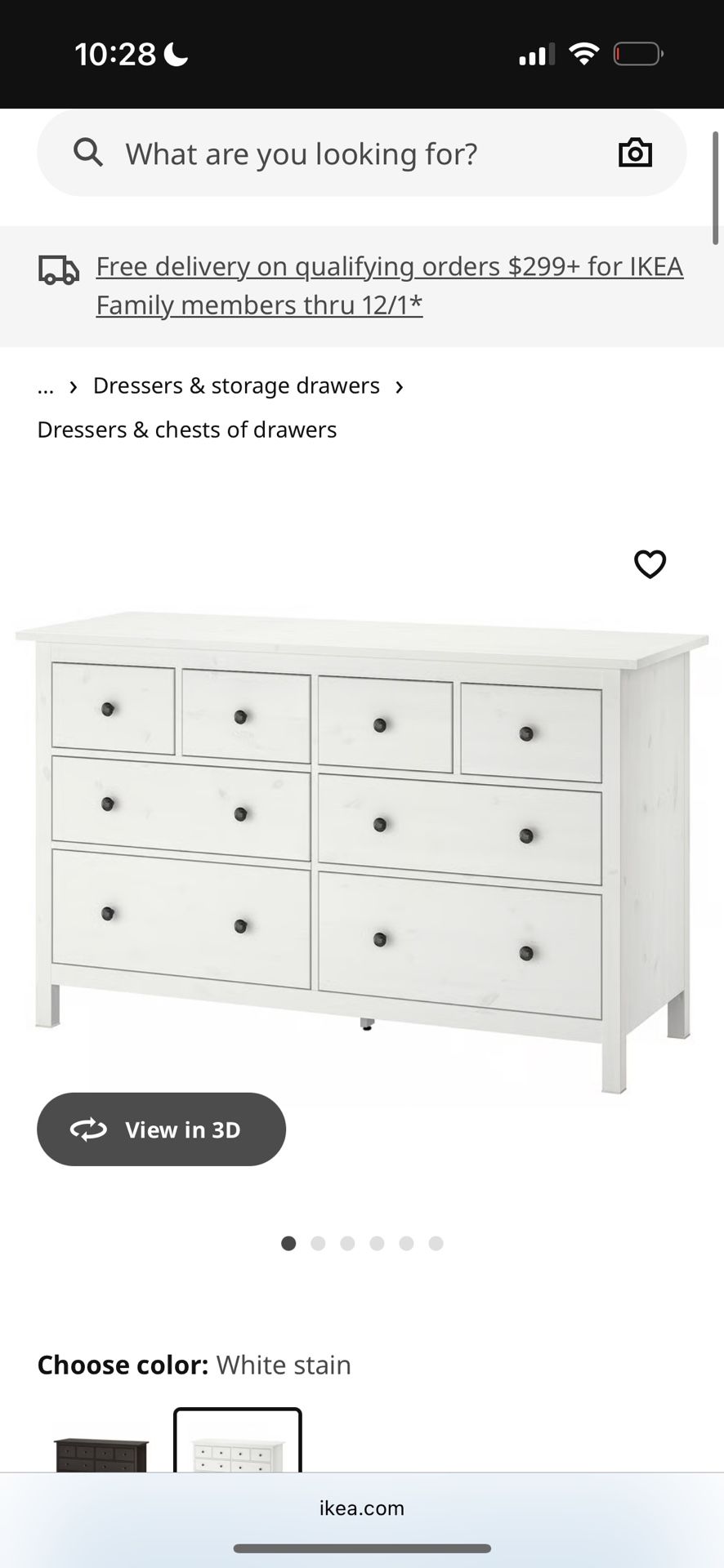 IKEA White Hemnes Dresser 