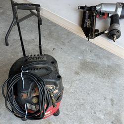 air compressor with hose and nail gun combo 
