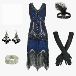 Womens 1920s Flapper Dress Costume